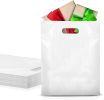 Large Plastic Merchandise Bags for Small Business 15" x 18"; Pack of 250 White Plastic Bags Die Cut Handle; 1.75 Mil LDPE Spacious Die Cut Shopping Ba