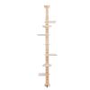 9' Adjustable Height Floor-to-Ceiling Cat Tree, Multi-Level Cat Vertical Cat Condo, Cat Climbing Frame Activity Center with Perching Shelves for Indoo