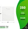 Large Plastic Merchandise Bags for Small Business 15" x 18"; Pack of 250 White Plastic Bags Die Cut Handle; 1.75 Mil LDPE Spacious Die Cut Shopping Ba
