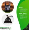 Black Plain Plastic Bags with Handles 12" x 7" x 23"; Pack of 500 Large Polyethylene Plastic Bags for Small Business; Single Use Plastic Grocery Bags