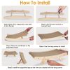 5 Changeable Forms Cardboard Cat Scratcher Double-Sided Cat Scratching Pad With Solid Wood Structure Indoor Reversible Cat Scratcher Lounge
