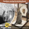 C- Shaped Cat Side Table Cat Tree with Scratching Board
