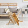 5 Changeable Forms Cardboard Cat Scratcher Double-Sided Cat Scratching Pad With Solid Wood Structure Indoor Reversible Cat Scratcher Lounge