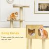 4 Levels Modern Wood Cat Tower with Washable Mats