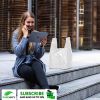 White Bio Plastic Bags with Handles 11.5 x 6.5 x 21; Pack of 1000 Large Polyethylene Plastic Bags for Small Business; Single Use Plastic Grocery Bags