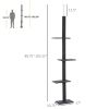 Floor-to-Ceiling Cat Tree Cat Climbing Tower with Sisal-Covered Scratching Posts Natural Cat Tree Activity Center for Kittens Cat Tower Furniture, Gra