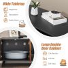 Cat Litter Box Enclosure with Double Door Cabinet