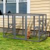 Spacious wooden cat cage with waterproof roof with adjustable pedals suitable - gray