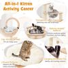 4-in-1 Large Wooden Cat Tower with Space Capsule Nest for Indoor Cats