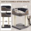 Multi-Level Cat Climbing Tree with Scratching Posts and Large Plush Perch