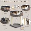Multi-Level Cat Climbing Tree with Scratching Posts and Large Plush Perch